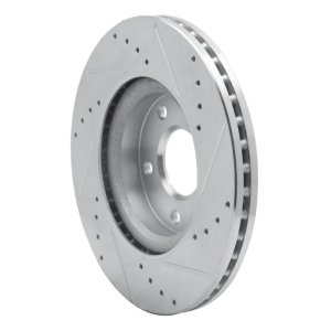 Nissan Altima Brake Rotor (1) - Front Left - R1 Concepts - Drilled & Slotted - Silver - `13-`25